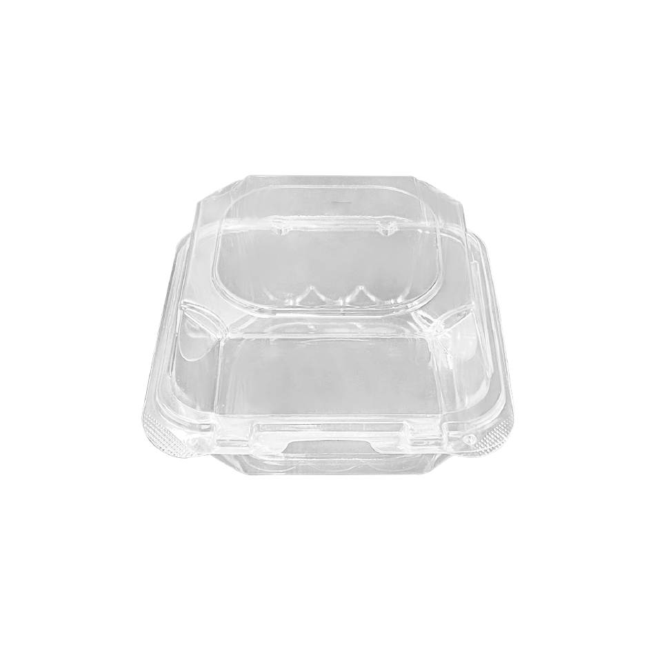 Enpak clear plastic hinged lid square hamburger boxes PT-6060