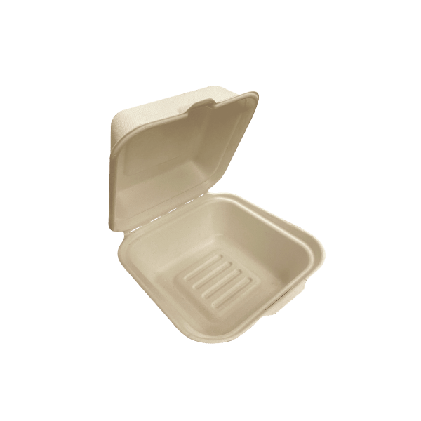 Compostable Square Clamshell Boxes 6 Inches