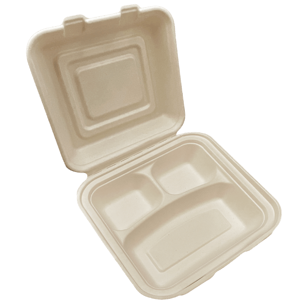 Compostable Square Clamshell Boxes 10 Inches