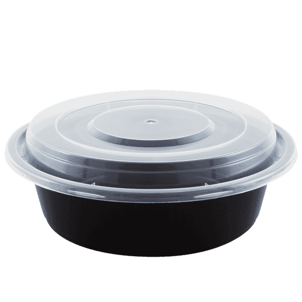 Enpak injection microwavable 32 oz round container with lid