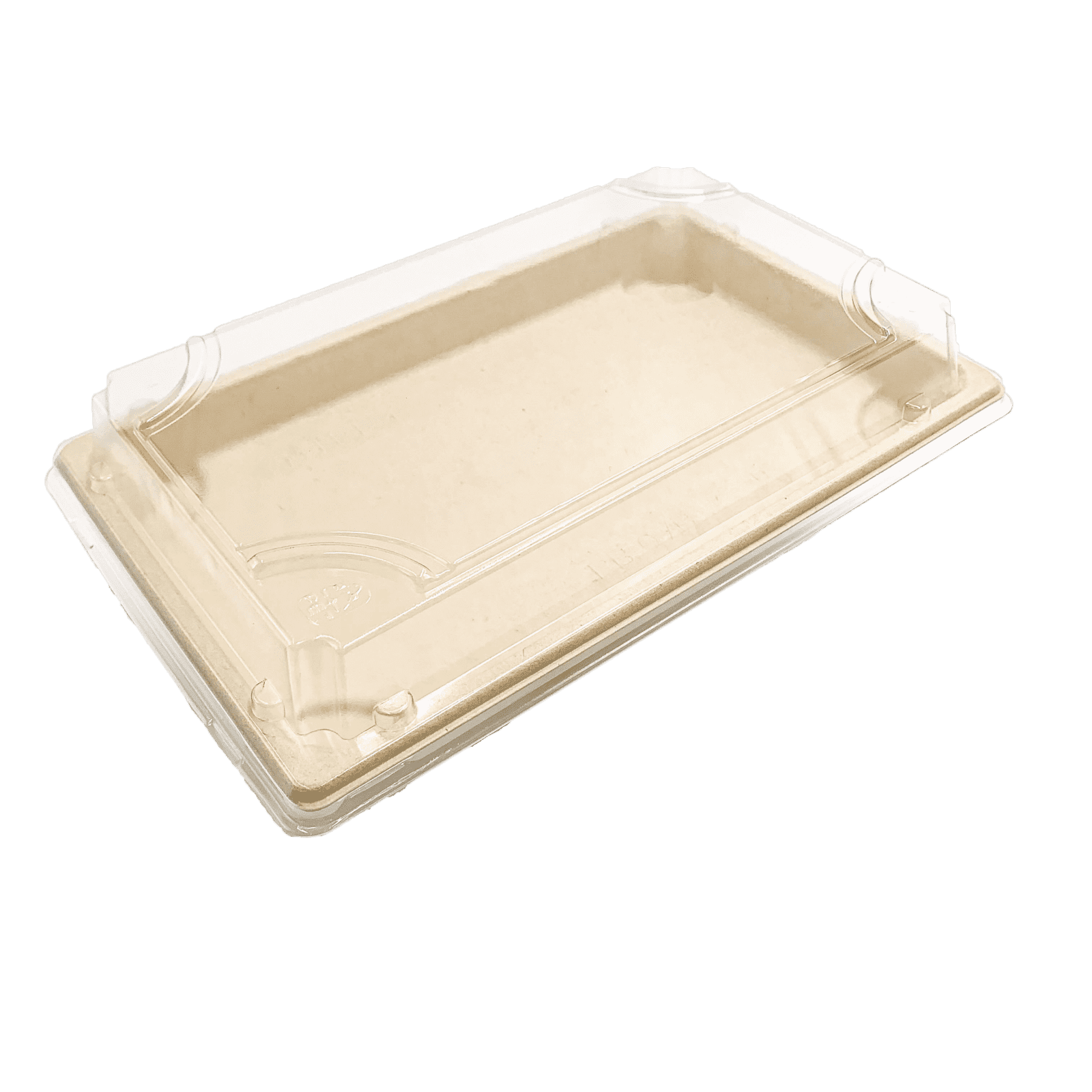 Enpak compostable trays Biocane Bagasse Rectangular with Lid BP-07