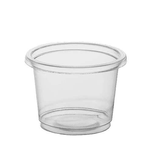 Enpak microwave clear 1 oz small sauce containers with lids PC-1.0
