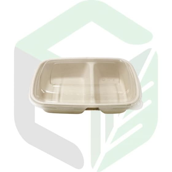 Enpak compostable boxes Rectangular 900ml 2 compartment CR-900-2