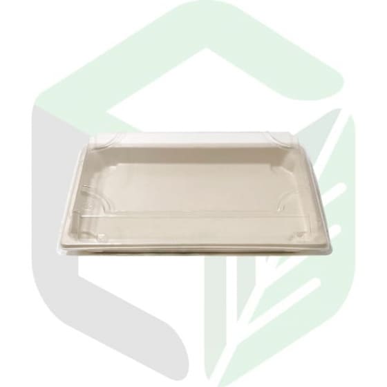 Enpak compostable trays Biocane Bagasse Rectangular with Lid BP-07