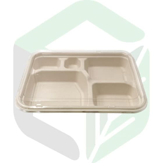 Enpak compostable plates 5 Compartment take out bento boxes CJ-306