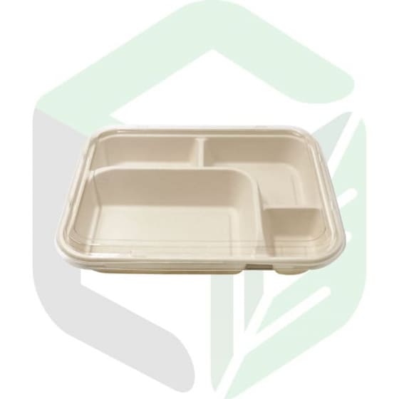 Enpak compostable plates 4 Compartment take out bento boxes CJ-305