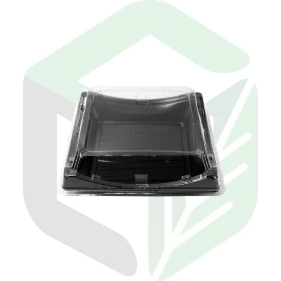 Enpak plastic take away square sushi plate with clear lids