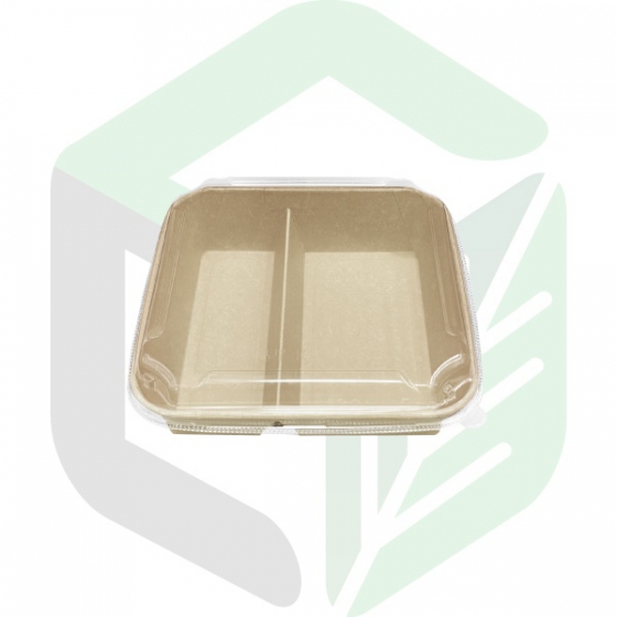 Kraft Paper Square Boxes 1200ml_40oz_2 compartments